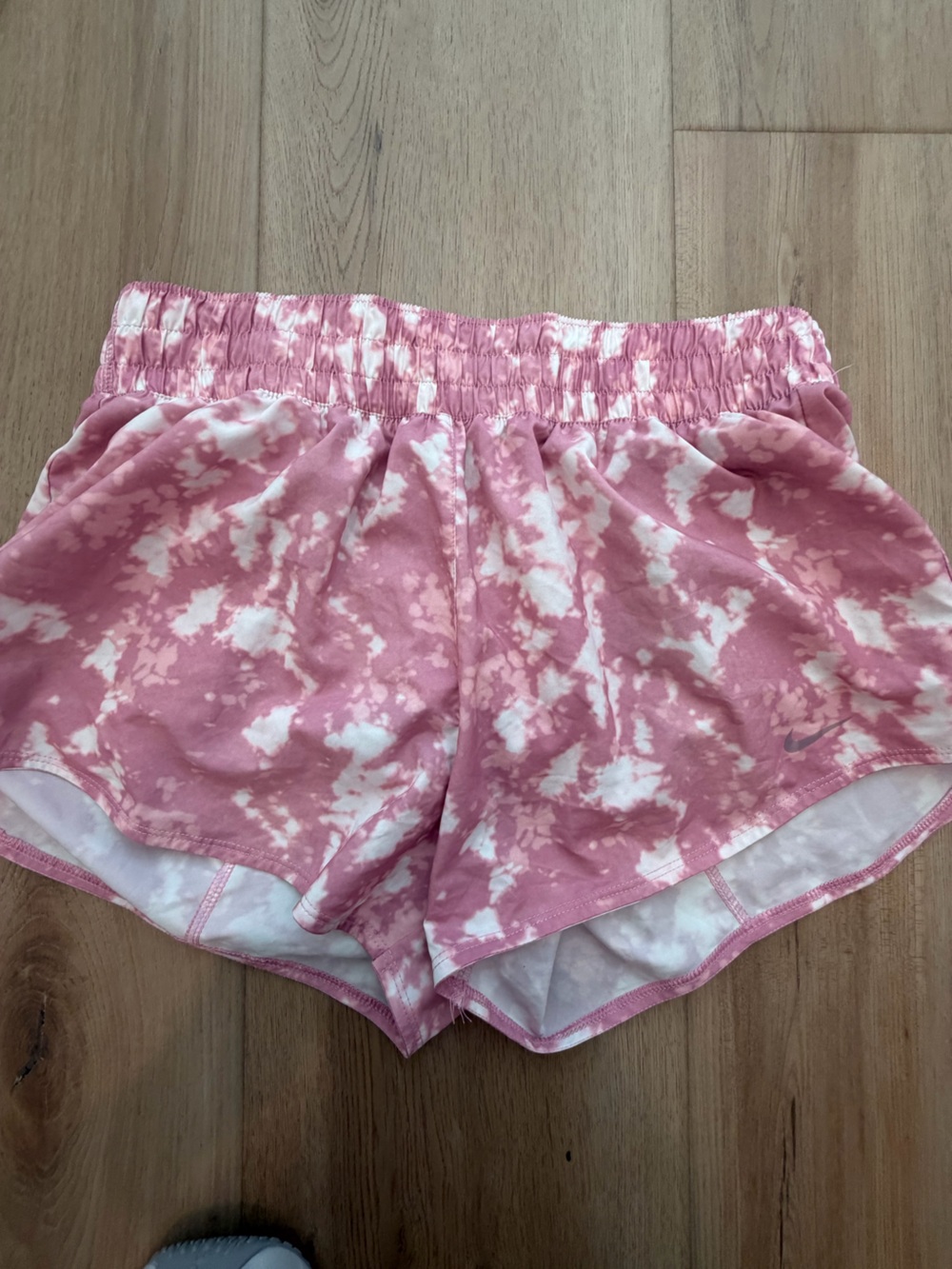 Nike Pink and White Tie-Dye Athletic Shorts